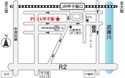 PUJA甲子園地図